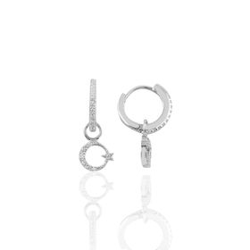 Söğütlü Silver SGTL10143AY Ayyıldız Halka Gümüş Küpe