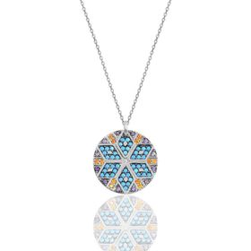 Söğütlü Silver SGTL10156RODAJ Gümüş Rodaj Yuvarlak Kadın Kilim Kolye