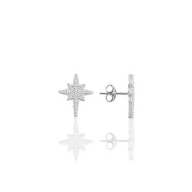 Söğütlü Silver SGTL10178 Rodyumlu Kutupyıldız Modeli Gümüş Küpe