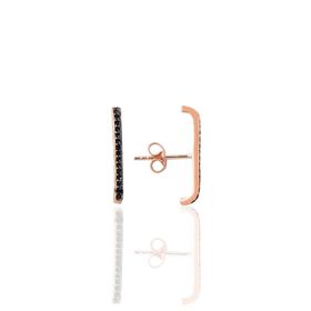 Söğütlü Silver SGTL10180 Rose Siyah Taşlı Style Gümüş Küpe