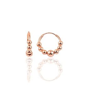 Söğütlü Silver SGTL10192 Rose 17 mm Top Gümüş Halka Küpe
