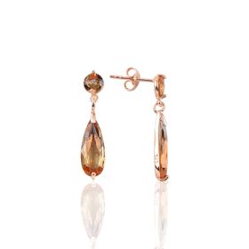 Söğütlü Silver SGTL10196 Rose Mavi Mistik Taşlı Damla Gümüş Küpe