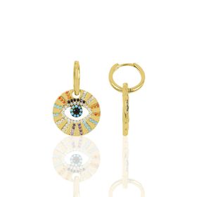 Söğütlü Silver SGTL10264GOLD Gümüş Gold Zirkon Taşlı Aura Küpe