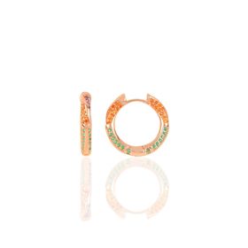 Söğütlü Silver SGTL10270 Rose Taşlı Orta Boy Halka Gümüş Küpe