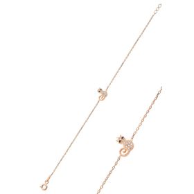 Söğütlü Silver SGTL10280 Gümüş Rose Renkli Taşlı Kelebek Bileklik