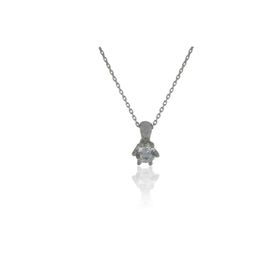 Söğütlü Silver SGTL10294 Gümüş Rodyumlu Star Kesim Tek Taş Kolye