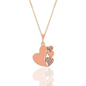 Söğütlü Silver SGTL10303 Gümüş rose zirkon taşlı palmiye kolye