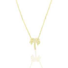 Söğütlü Silver SGTL10303 Gümüş rose zirkon taşlı palmiye kolye