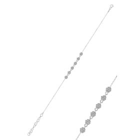 Söğütlü Silver SGTL10305 Gümüş Rodyumlu Zirkon Taşlı Çiçek Bileklik