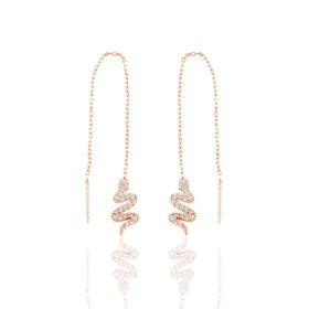 Söğütlü Silver SGTL10334 Zincirli Yılan Gümüş Küpe