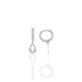 Söğütlü Silver SGTL10359 Damla Modeli Kutup Yıldızı Gümüş Küpe