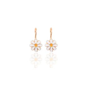 Söğütlü Silver SGTL10415 Rose Mineli Çengelli Papatya Gümüş Küpe