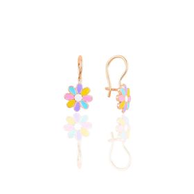 Söğütlü Silver SGTL10415 Rose Mineli Çengelli Papatya Gümüş Küpe