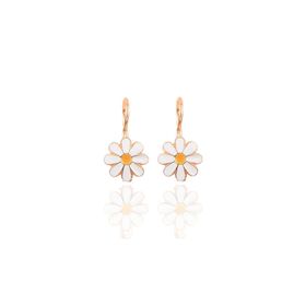 Söğütlü Silver SGTL10415 Rose Mineli Çengelli Papatya Gümüş Küpe