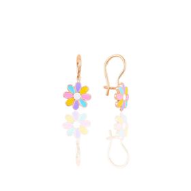 Söğütlü Silver SGTL10415 Rose Mineli Çengelli Papatya Gümüş Küpe
