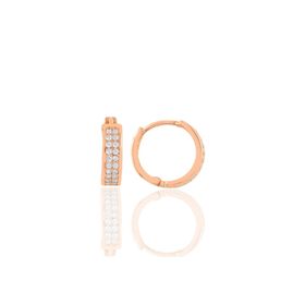 Söğütlü Silver SGTL10441 Rose Çift Sıra Taşlı Halka Gümüş Küpe