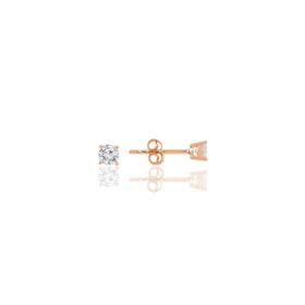 Söğütlü Silver SGTL10461ROSE Gümüş Mini Tek Taş Gümüş Küpe