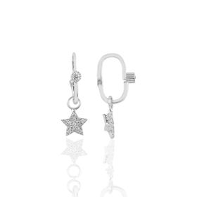 Söğütlü Silver SGTL10466 Rodyumlu Taşlı Yıldız Göçmen Gümüş Küpe