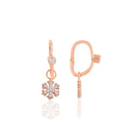 Söğütlü Silver SGTL10471 Rose Taşlı Kar Tanesi Göçmen Gümüş Küpe