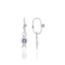 Söğütlü Silver SGTL10472 Rodyumlu Taşlı Balık Göçmen Gümüş Küpe