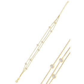 Söğütlü Silver SGTL10519 Gümüş Rodyumlu Zirkon Sıra Taşlı Bileklik