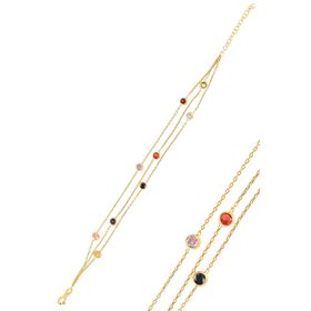 Söğütlü Silver SGTL10520GOLD Gümüş Bileklik
