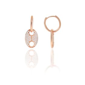 Söğütlü Silver SGTL10567 Rose Zirkon Taşlı Button Halka Gümüş Küpe