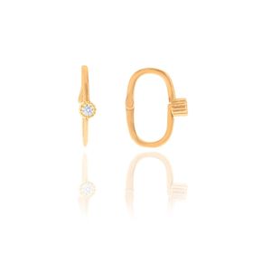 Söğütlü Silver SGTL10568 Rose Tek Taşlı Göçmen Gümüş Küpe