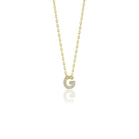 Söğütlü Silver SGTL10618 Altın Yaldızlı Üç Boyutlu Minimal F Gümüş Harf Kadın Gümüş Kolye
