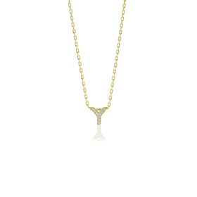 Söğütlü Silver SGTL10618 Altın Yaldızlı Üç Boyutlu Minimal J Gümüş Harf Kadın Gümüş Kolye