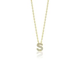 Söğütlü Silver SGTL10618 Altın Yaldızlı Üç Boyutlu Minimal J Gümüş Harf Kadın Gümüş Kolye