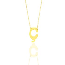 Söğütlü Silver SGTL10618 Altın Yaldızlı Üç Boyutlu Minimal J Gümüş Harf Kadın Gümüş Kolye