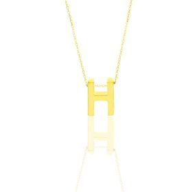 Söğütlü Silver SGTL10618 Altın Yaldızlı Üç Boyutlu Minimal L Gümüş Harf Kadın Gümüş Kolye
