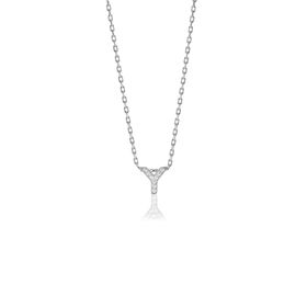 Söğütlü Silver SGTL10619 Gümüş Rodyumlu Üç Boyutlu Minimal E Gümüş Harf Kolye