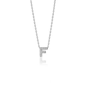 Söğütlü Silver SGTL10619 Gümüş Rodyumlu Üç Boyutlu Minimal E Gümüş Harf Kolye