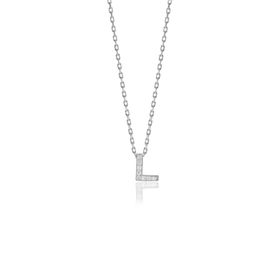 Söğütlü Silver SGTL10619 Gümüş Rodyumlu Üç Boyutlu Minimal E Gümüş Harf Kolye