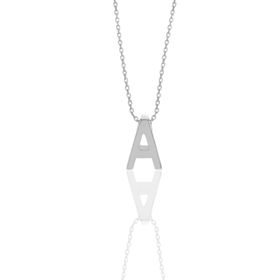 Söğütlü Silver SGTL10619 Gümüş Rodyumlu Üç Boyutlu Minimal E Gümüş Harf Kolye