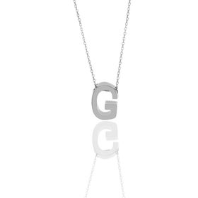 Söğütlü Silver SGTL10619 Gümüş Rodyumlu Üç Boyutlu Minimal E Gümüş Harf Kolye