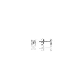 Söğütlü Silver SGTL10644 Rodyumlu Zirkon Taşlı Mini Yonca Gümüş Küpe