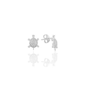 Söğütlü Silver SGTL10644 Rodyumlu Zirkon Taşlı Mini Yonca Gümüş Küpe