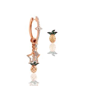 Söğütlü Silver SGTL10669 Rose Ananas Modeli Şans Gümüş Küpe