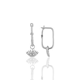 Söğütlü Silver SGTL10673 Rodyumlu Göz Göçmen Gümüş Küpe
