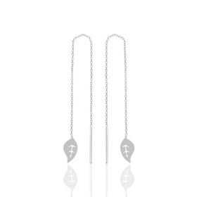 Söğütlü Silver SGTL10684RODAJ Rodaj Yaprak Modeli Gümüş Zincir Gümüş Küpe