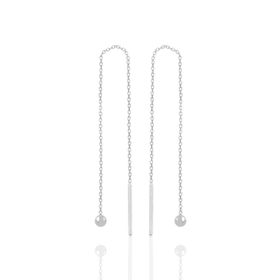 Söğütlü Silver SGTL10685RODAJ Rodyumlu Toplu Zincir Gümüş Küpe