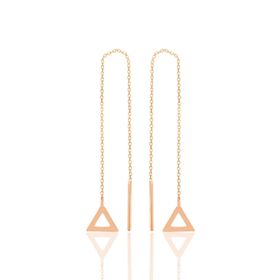 Söğütlü Silver SGTL10688ROSE Rose Piramit Zincir Gümüş Küpe