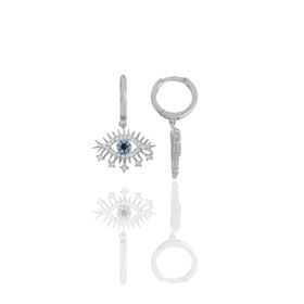 Söğütlü Silver SGTL10696RODAJ Rodyumlu Zirkon Taşlı Çift Görünümlü Lareyn Gümüş Küpe