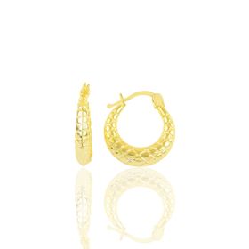 Söğütlü Silver SGTL10708GOLD Gümüş Altın Yaldızlı Baklava Desenli Gümüş Şarnel Küpe