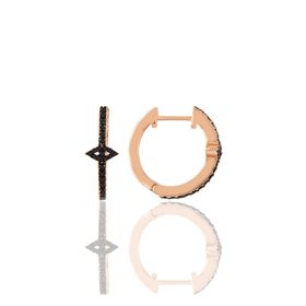 Söğütlü Silver SGTL10710 Rose Siyah Taşlı Eye Gümüş Halka Gümüş Küpe