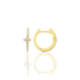 Söğütlü Silver SGTL10710GOLD Altın Yaldızlı Zirkon Taşlı Eye Halka Kadın Gümüş Küpe