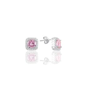 Söğütlü Silver SGTL10731 Gümüş Rodyumlu Pembe Taşlı Pırlanta Montürlü Kolye